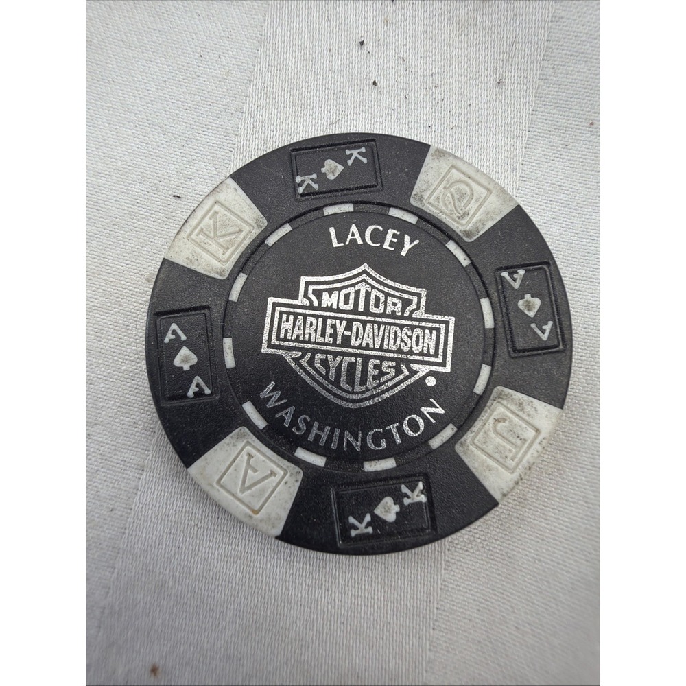 Harley-Davidson Lacey Washington Northwest Black Poker Chip